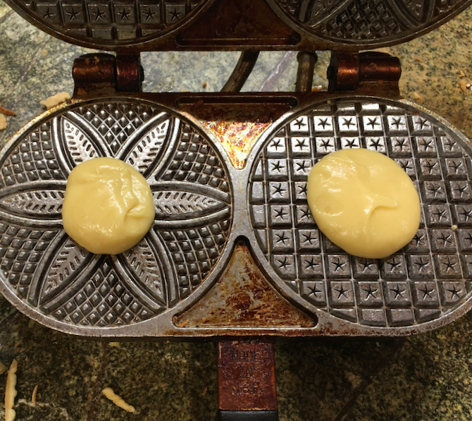 pizzelle iron loaded