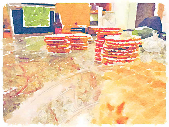 watercolor pizzelles